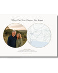 Personalised location map & photo print, Meridian, unframed, A2 landscape