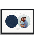 Personalised star map & photo print, Lodestar, in a black frame, A4 landscape