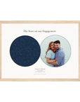 Personalised star map & photo print, Lodestar, in an oak coloured frame, A4 landscape