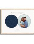 Personalised star map & photo print, Lodestar, in an oak coloured frame, A3 landscape