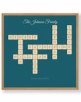 Personalised crossword print in an oak coloured frame, 10 inch square