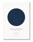 Personalised star map print, Jewel, in a white frame, A2 portrait