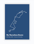 Personalised route trace print, unframed, A3 portrait