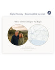 Personalised location map & photo print, Meridian, digital download, landscape