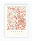 Personalised map print, unframed, A4 portrait