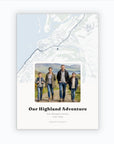 Personalised map & photo print, Waypoint, unframed, A3 portrait