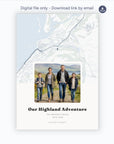 Personalised map & photo print, Waypoint, digital download, portrait