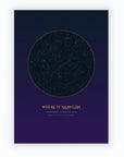 Personalised star map print, Aurum, unframed print, A2 portrait