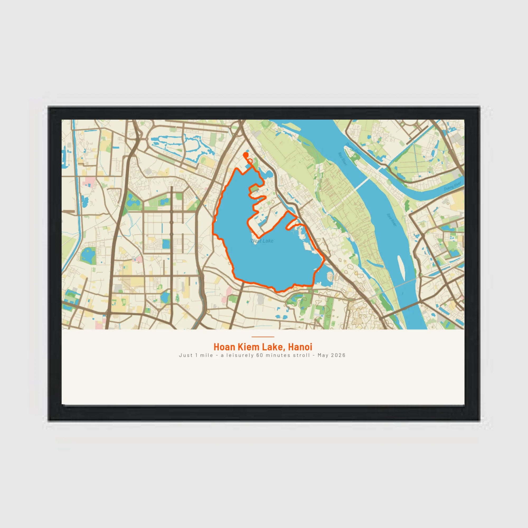 a4 landscape black frame mockup