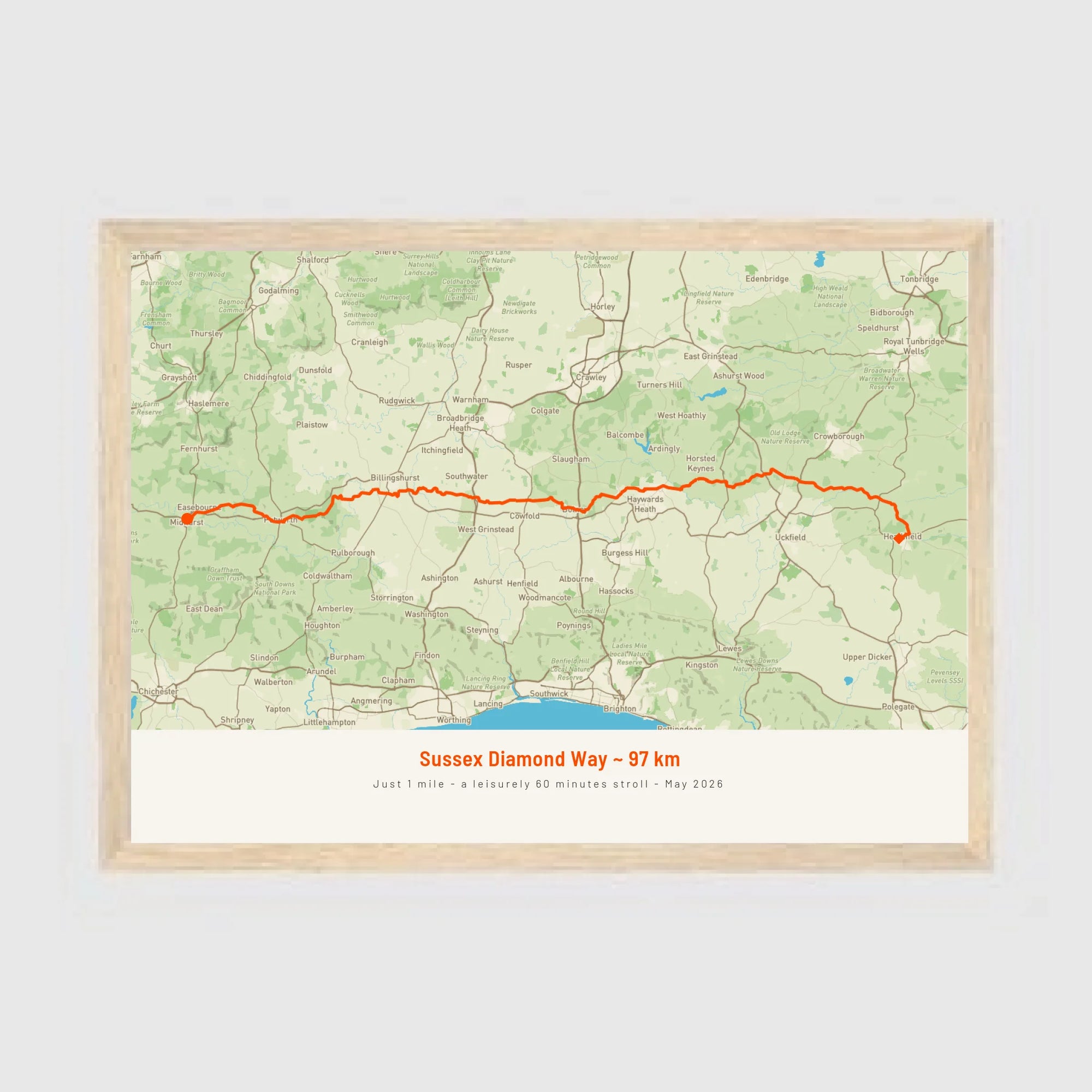 a4 landscape woodframe mockup
