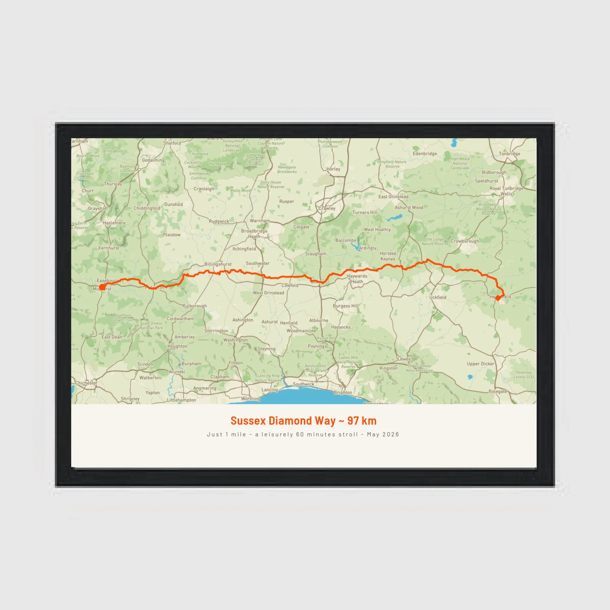 a4 landscape black frame mockup