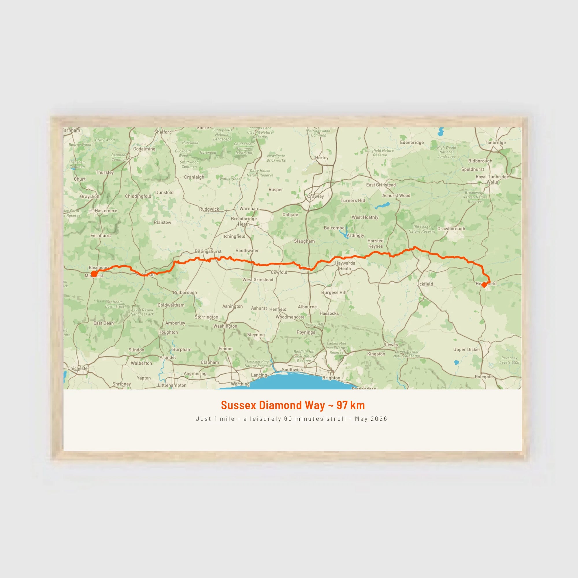 a3 horizontal wood frame mockup