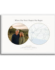 Personalised location map & photo print, Meridian, in a white frame, A3 landscape