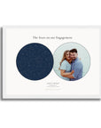 Personalised star map & photo print, Lodestar, in a white frame, A4 landscape