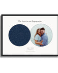 Personalised star map & photo print, Lodestar, in a black frame, A3 landscape