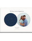 Personalised star map & photo print, Lodestar, in a white frame, A2 landscape