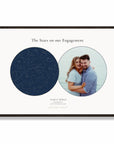 Personalised star map & photo print, Lodestar, in a black frame, A2 landscape