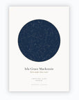 Personalised star map print, Jewel, unframed, A2 portrait