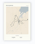 Personalised route map print, unframed, A2 portrait