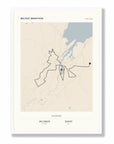 Personalised route map print in a white frame, A2 portrait