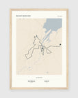 Personalised route map print in an oak coloured frame, A3 portrait