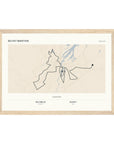 Personalised route map print in an oak coloured frame, A4 landscape