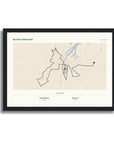 Personalised route map print in a black frame, A4 landscape