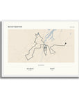 Personalised route map print in a white frame, A3 landscape