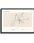 Personalised route map print in a black frame, A3 landscape