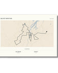 Personalised route map print, unframed, A2 landscape