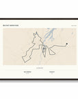 Personalised route map print in a black frame, A2 landscape