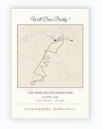 Personalised route map print, unframed, A2 portrait