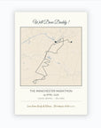 Personalised route map print, unframed, A3 portrait