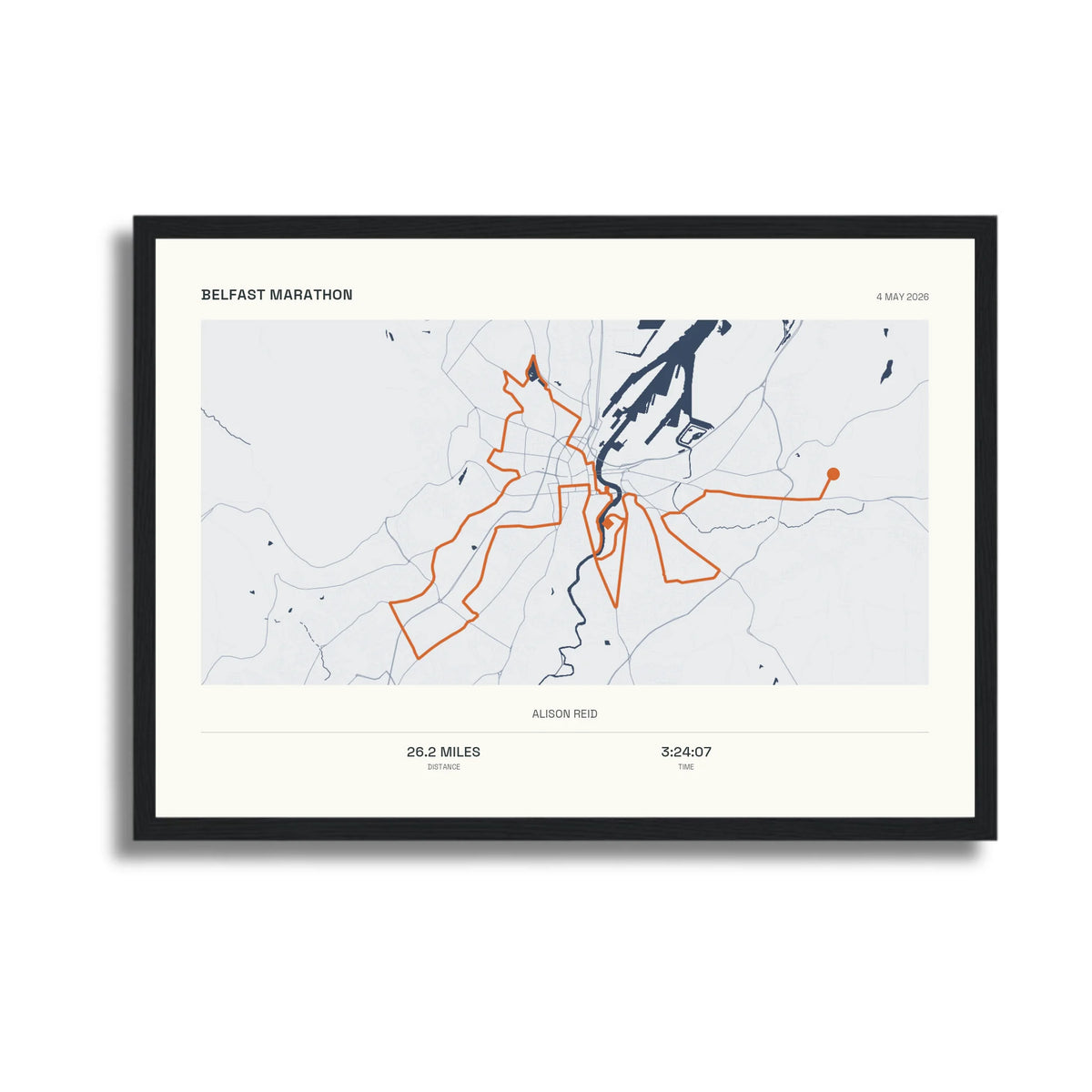 Personalised Route Map Print — The Line │ Landscape