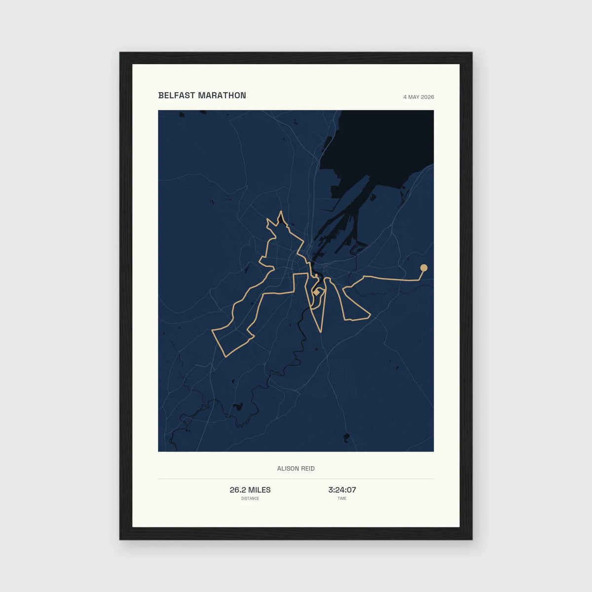 Personalised Route Map Print — The Line │ Portrait