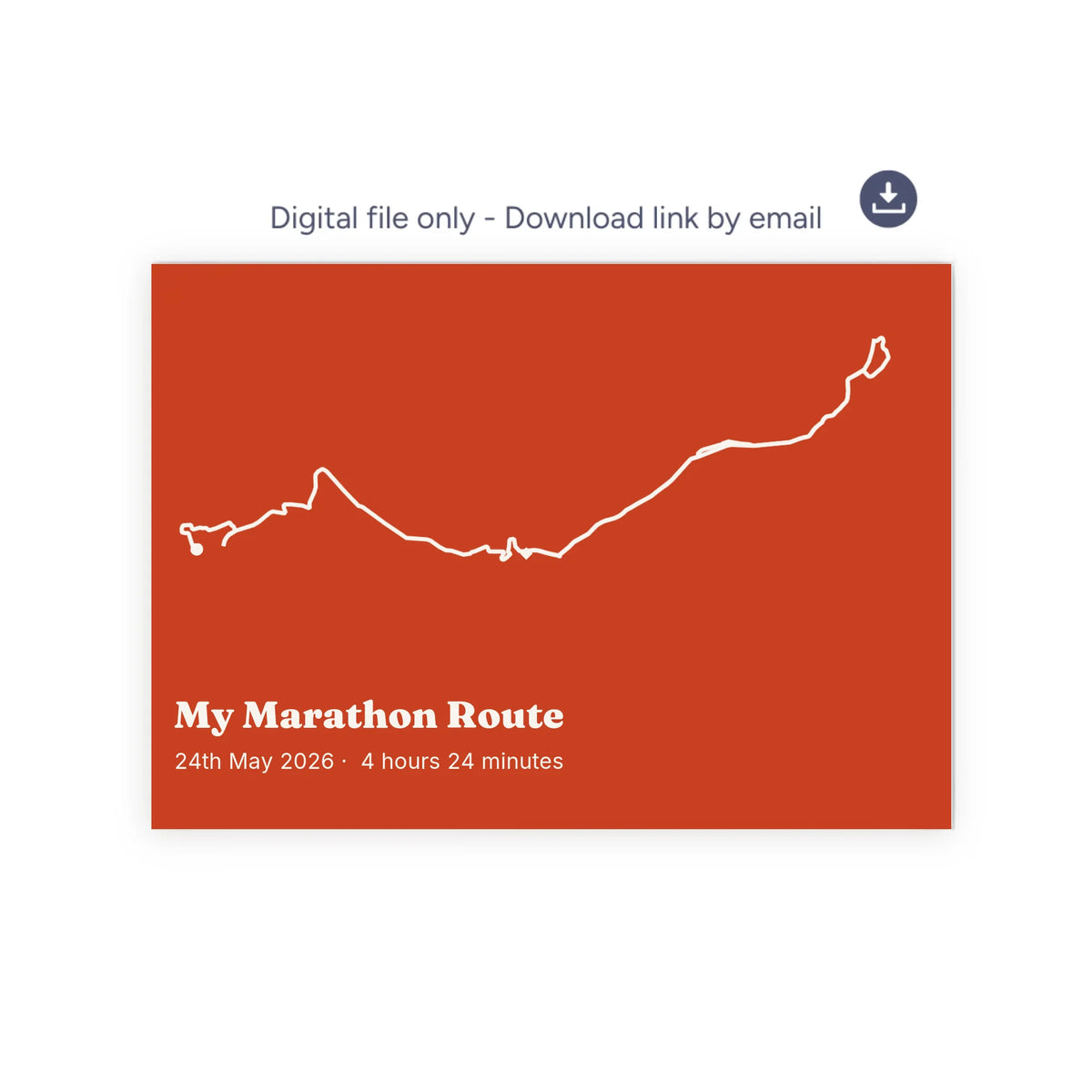 Personalised route trace print, digital download, landscape