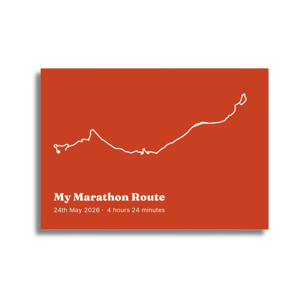 Personalised route trace print, unframed, A4 landscape