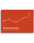 Personalised route trace print, unframed, A4 landscape