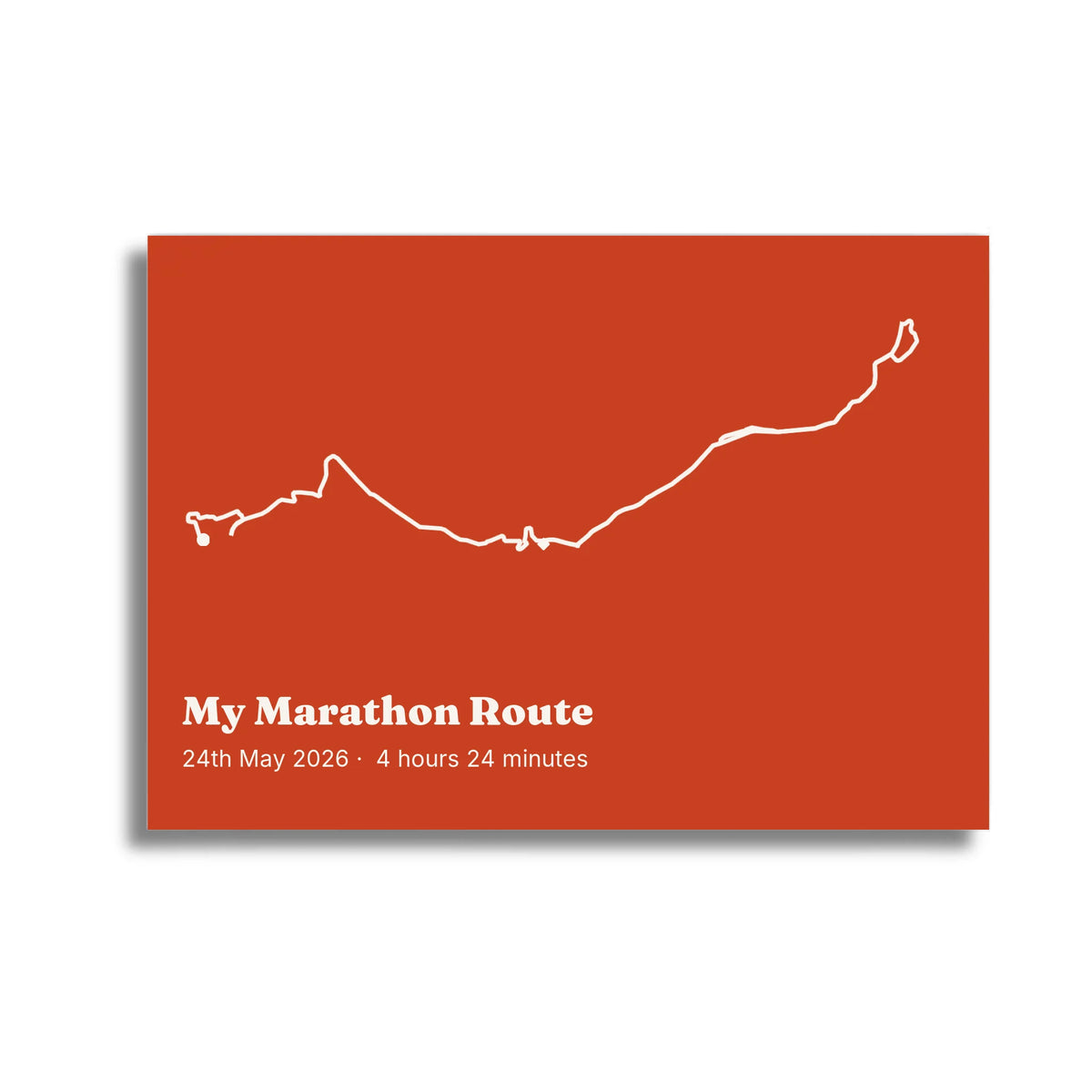 Personalised route trace print, unframed, A3 landscape