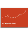 Personalised route trace print, unframed, A3 landscape