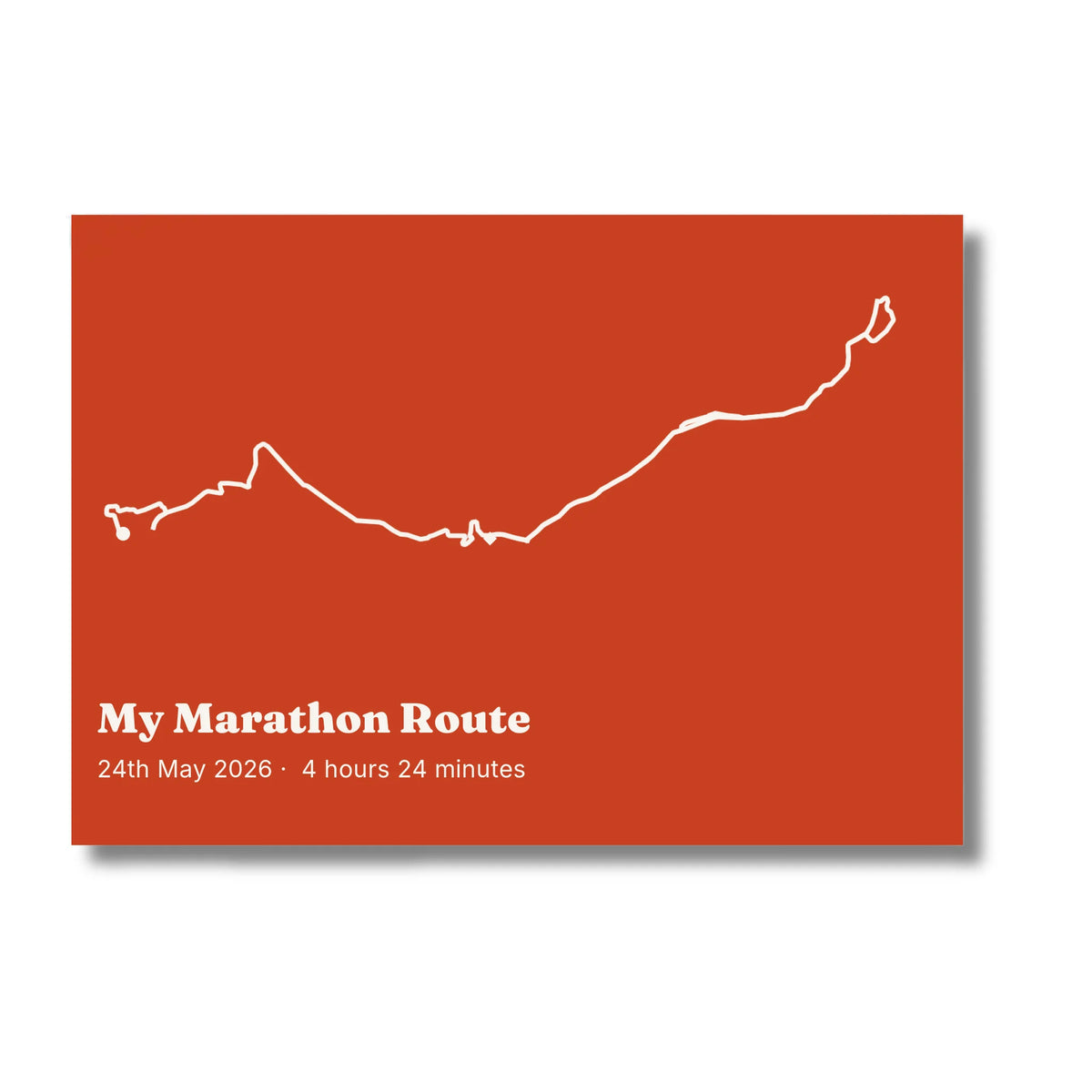 Personalised route trace print, unframed, A2 landscape