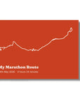 Personalised route trace print, unframed, A2 landscape