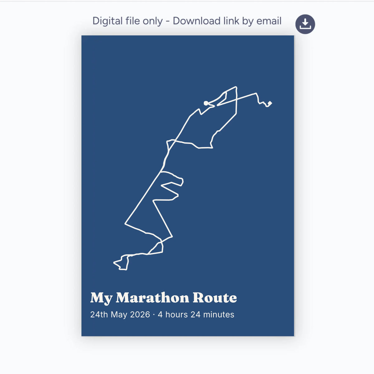 Personalised route trace print, digital download, portrait