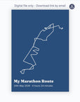 Personalised route trace print, digital download, portrait
