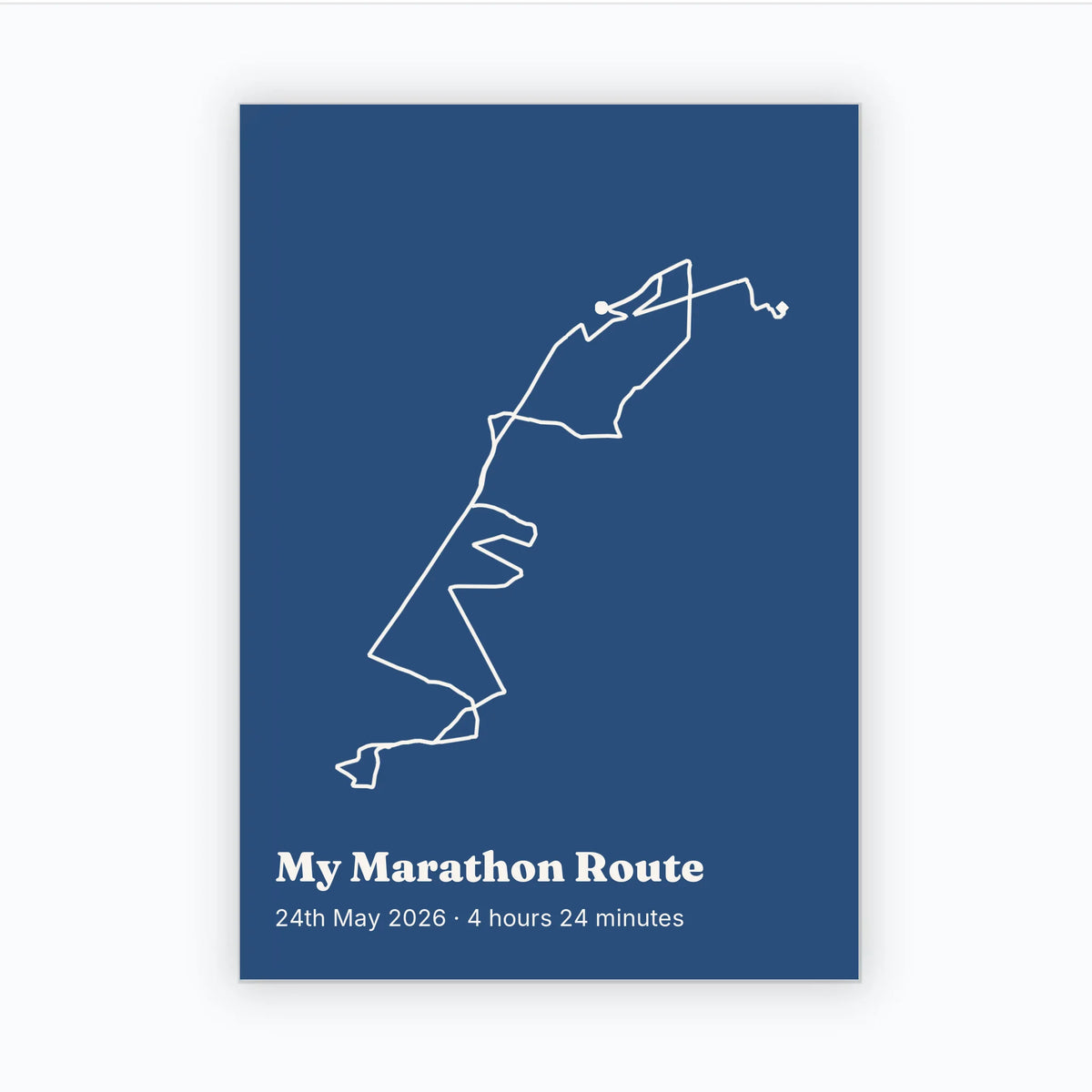 Personalised route trace print, unframed, A3 portrait