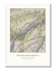 Personalised route map print in a white frame, A2 portrait