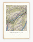 Personalised route map print in an oak coloured frame, A2 portrait