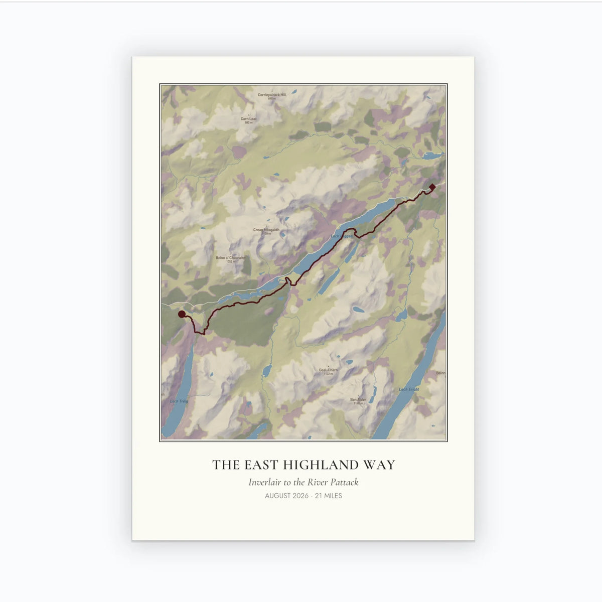 Personalised route map print, unframed, A3 portrait