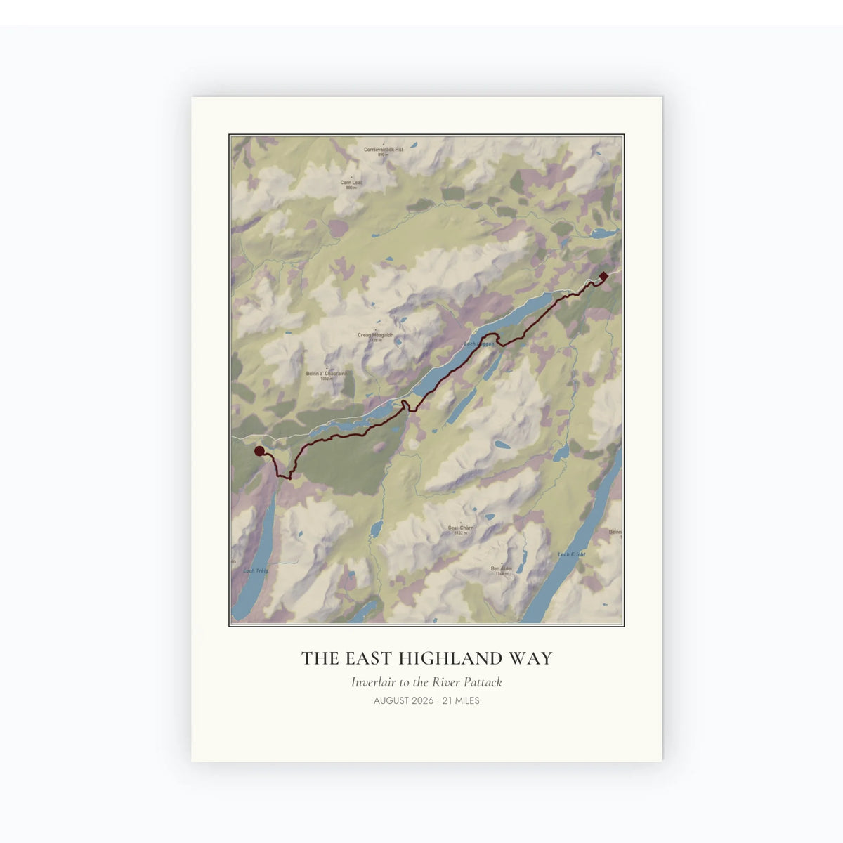 Personalised route map print, unframed, A4 portrait