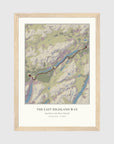 Personalised route map print in an oak coloured frame, A4 portrait